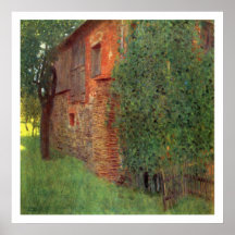 Klimt - Bauernhaus in Kammer morgens Attersee Plak Poster