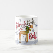 Klingel-Bell-Weihnachtsbecher - niedliches Ren Tee Tassen