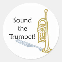 Klingen Sie die Trompete Runder Sticker