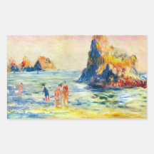 Klippen bei Guernsey durch Pierre Renoir Rechteckige Sticker