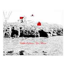 Klumpen-Leuchtturm, York, Maine - Postkarte