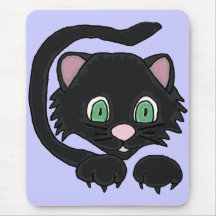 KN, lustige schwarze Katze Mousepad