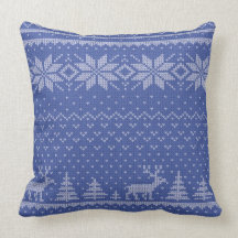 Knitblau Zierkissen