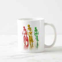 Knochen auf Fahrrädern Kaffee Tasse