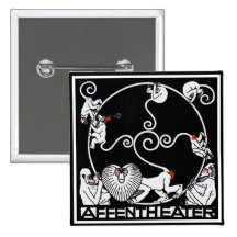 Knopf: Jugendstil - Affentheater Button