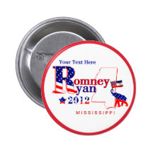 Knopf Mississippis Romney Ryan 2012 fertigen 2 bes Buttons
