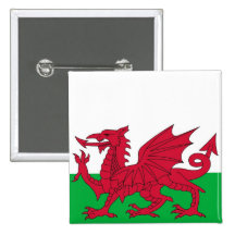 Knopf mit Flagge des Wales Button