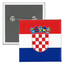Knopf mit Flagge von Kroatien Anstecknadelbuttons