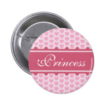 Knopf: Rosa Herzen Prinzessin Button