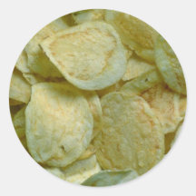 Knusperige Kartoffelchips Runder Aufkleber