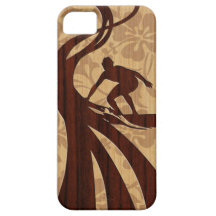 Koa hölzernes Surfer-Surfbrett iPhone 5 Hüllen