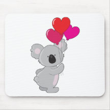 Koala-Herz-Ballone Mauspad