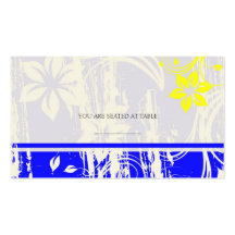 Kobalt-Blau-und Gelb-Strudel, der Placecards Weddi Visitenkarte