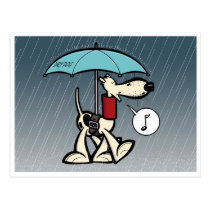 Kobi Köter im Regen (Serie 1) postkarten
