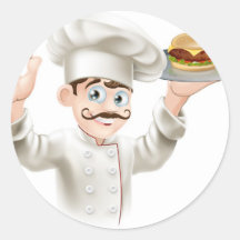 Koch mit Burger Sticker