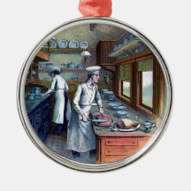 Koch und Sous Kochen - runde Verzierung Weihnachtsbaum Ornament