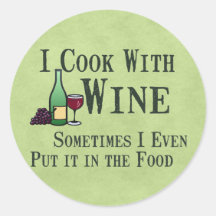 Kochen mit Wein Aufkleber