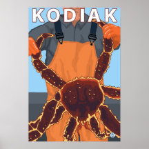 Kodiak, AlaskaAlaskan Königskrabbe Plakat