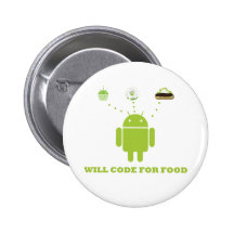 Kodiert für Nahrung (androider Softwareentwickler) Anstecknadel