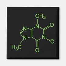 Koffein-Kaffee-Molekül Kühlschrankmagnet