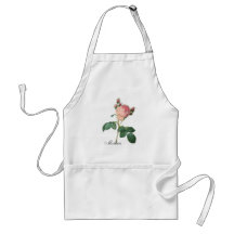 Kohl-Rosen-botanischer Druck-individueller Name Schürze