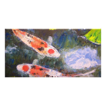 Koi Fisch-Teich Individuelle Photo Karte