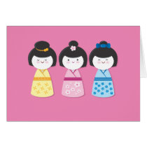 Kokeshi Mädchen karten