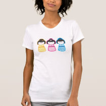 Kokeshi Mädchen t-shirts