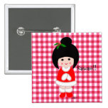 Kokeshi Mädchen-Weihnachten Anstecknadelbutton