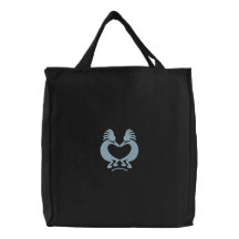 Kokopelli Herz-Gewohnheit gestickte Tasche