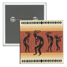Kokopelli Stammes- Entwurf Button