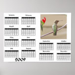 Kolibri mit Blume - Kalender 2009 Poster