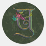 Kolibri-Monogramm Y Stickers