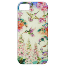 Kolibris und rosa Blumen iPhone 5 Fall iPhone 5 Schutzhüllen
