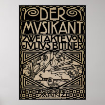 Kolo Moser ~ Der Musikant ~ 1909 Posterdrucke