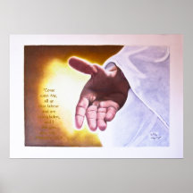 "Kommen Sie an mich", Jesus, Kunst-Druck w/border  Plakatdrucke