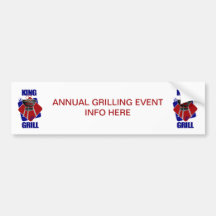 König der Grillcookouts-Picknicks Auto Aufkleber