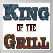 König des Grill GRILLEN Sprichwort-Druckes Plakatdruck