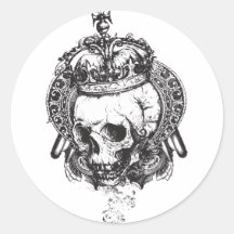 König Skull Runder Sticker