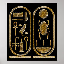 König Tut Hieroglyphics Poster Print