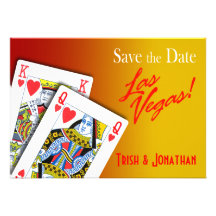 König u. Königin der Herzen Las Vegas Wedding Gelb Personalisierte Einladungskarte