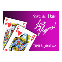 König u. Königin von Herz-Las Vegas Wedding lila Einladungen