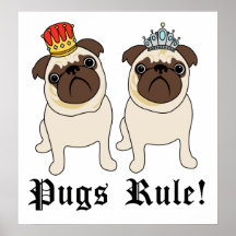 König-und Königin-Mops-Plakate und Drucke