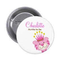 KÖNIGIN DES DSCHUNGEL-BABYPARTY-NAMENSSCHILD-KNOPF BUTTONS