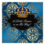 Königliche Dusche Marine-Blau-Goldprinz-Baby Individuelle Einladung