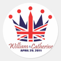Königliche Hochzeit Williams u. Catherine Runder Sticker