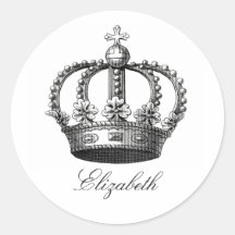 Königliche Kronen-runder Aufkleber