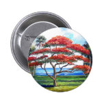 Königliche Poinciana Baum-Kunst Button