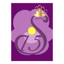 Königlicher lila Schwan-Bonbon fünfzehn Coronation Individuelle Einladung