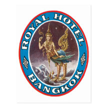 Königliches Hotel, Bangkok-Gepäck-Aufkleber Postkarten